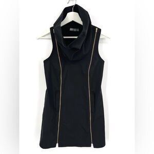 Camilla and Marc Black Funnel Neck Sleeveless Zipper Dress Sz 2